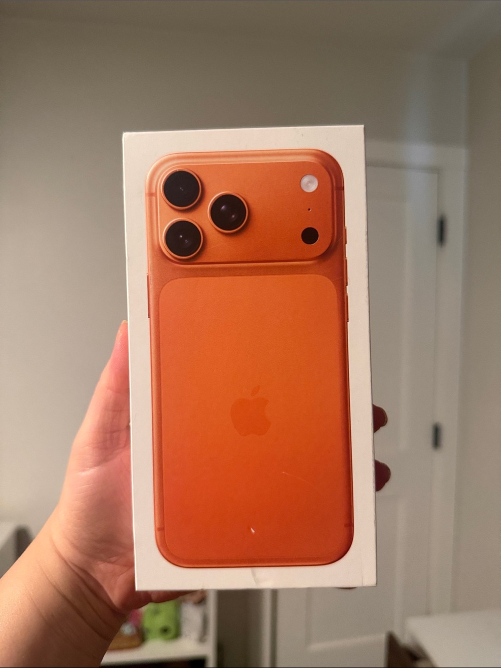 Apple iPhone 17 pro max box 
 Orange - Modern Triple-Camera Device